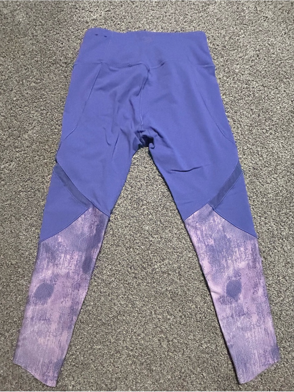 Purple Women’s Active Leggings with Patterned Panels Small